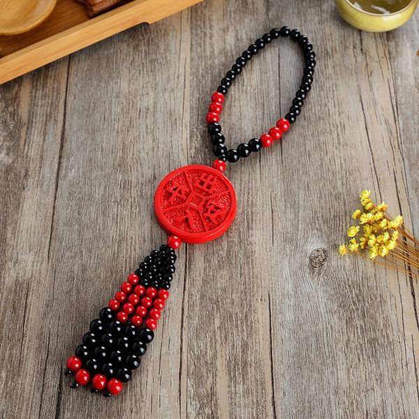 

auspicious four beasts carved lacquer carpet lacquer car key special commemorative craft pendant carpet pendant gift, Silver