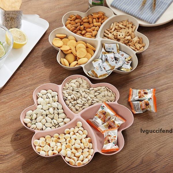 

multifunctional plastic dishes wholesale dishes wheat straw plastic service plates for snacks dry fruits candy stocking