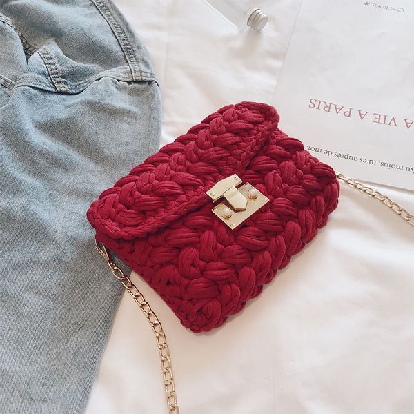 

1pcs the new style of single shoulder slanting knitting is fashionable. women bag