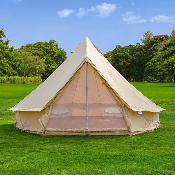 

luxury 5m family house cotton canvas teepee nios yurt mongolian tent camping outdoor glamping bell tent