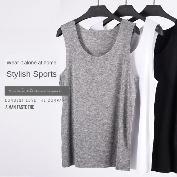 

2020 мужчин летом новый v-образный вырез тонкий шелковый жилет fit бесшовные ice шелковый жилет льда прохладно спорта растянуть базовый руба, White;black