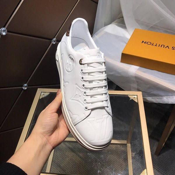 

2021-2020l new luxury design leather rubber bottom sneakers all -match breathable mens casual shoes mens banquet shoes size :38, Black