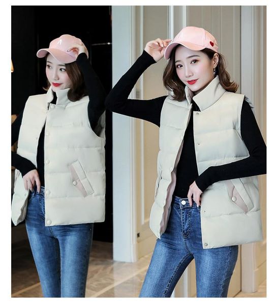 

new fashion autumn winter women jacket vest coat cotton padded female waistcoat outwear warm women jacket vest casual cloth, Blue;black