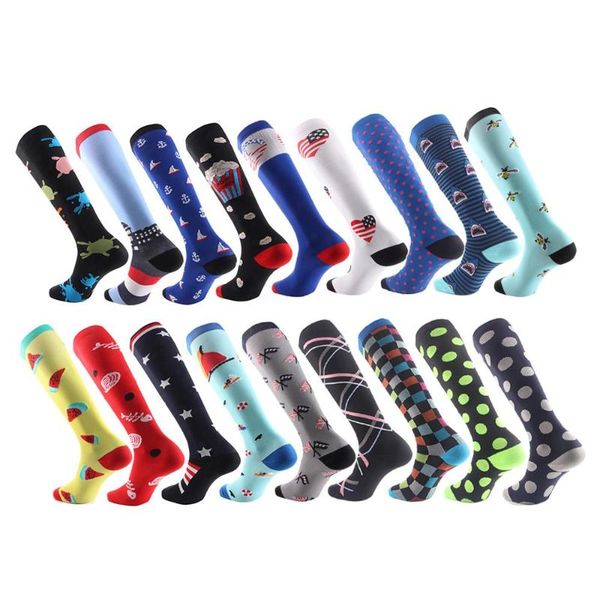 

huaya compression men women sports socks nylon outdoor running racing happy socks long pressure stockings ladies, Black