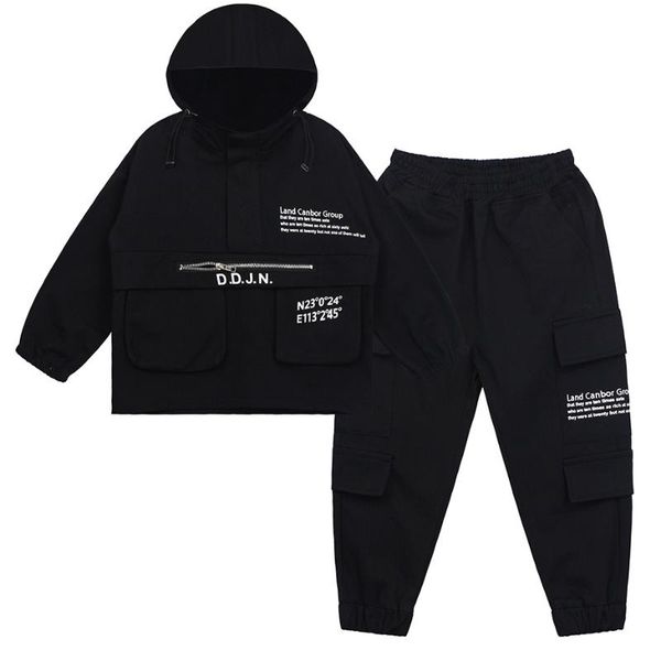 

clothing sets kids clothes set letter pattern boys outfits jakcet + cargo pants 2pcs tracksuit teenage party costumes for children, White