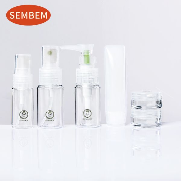 

storage bottles & jars sembem refillable bottle set 7pcs/3pcs portable travel environmentally friendly spray pump cream jar spatula spoon ki