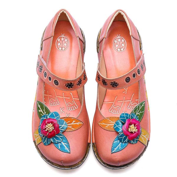 

горячая продажа-винтажный стиль женщина плоских туфли женщины весна лето socofy из натуральной кожи платформа повседневной обуви ручной рабо, Red;white