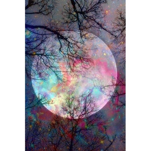 

forest tree color full moon full drill diy mosaic needlework diamond painting embroidery cross stitch craft kit wall home hanging decor