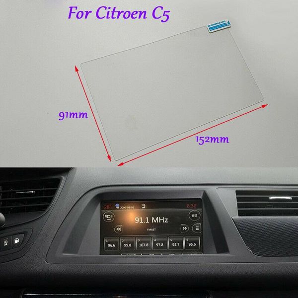 

internal accessories 7 inch car gps navigation screen hd glass protective film for citroen c5