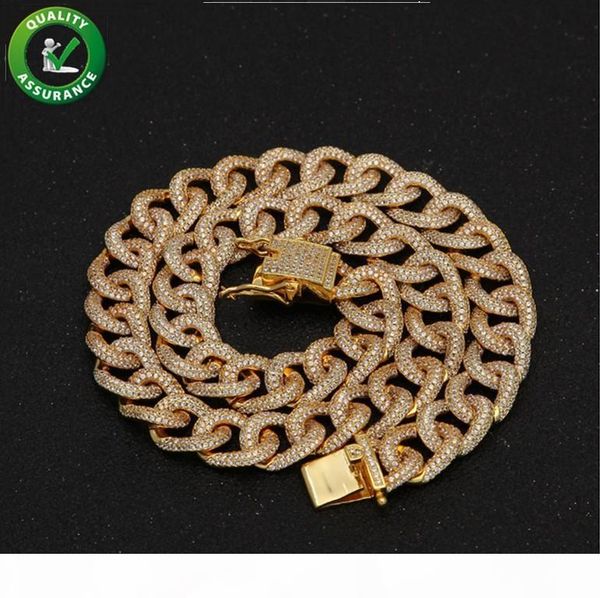 

iced out chains hip hop designer jewelry luxury necklace rap rock diamond cuban link chain micro paved bling cz gold wedding accessories, Silver