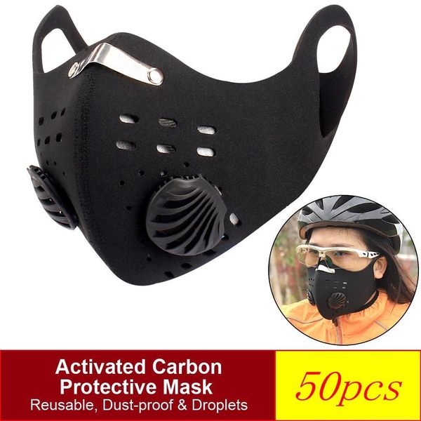 

in stck cycling protective face masks with activated carbon pm2.5 anti-pollution dust sport running reusable designer masks