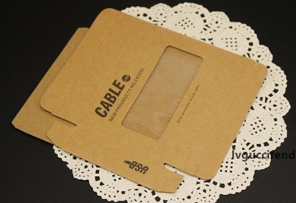 

usb charger cable kraft paper brown retro paper retail package packaging box boxes for iphone 6 plus 5s 6 samsung galaxy s6 s5