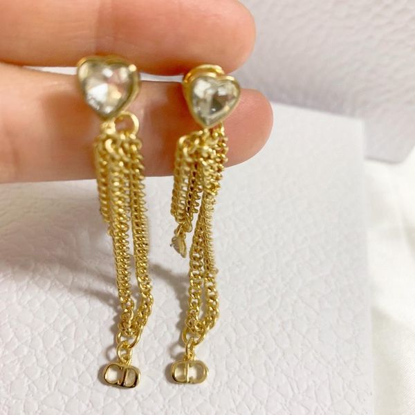 

new chain tassel fashion designer earrings luxury designer jewelry women earrings, Golden