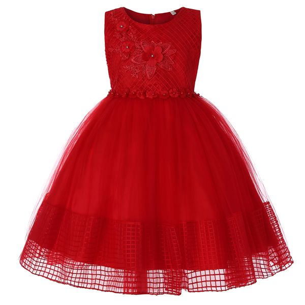 

new arrival princess knee length hi-low flower girl dresses2020 sequined flower kids satin ball gown girls communion dresses, Red;yellow