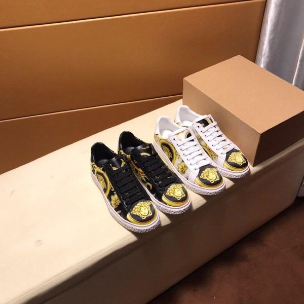 

2020y luxury men's medusa printed low-casual tide shoes, high-quality fashion catwalk shoes outdoor sports shoes, size: 38-45, Black