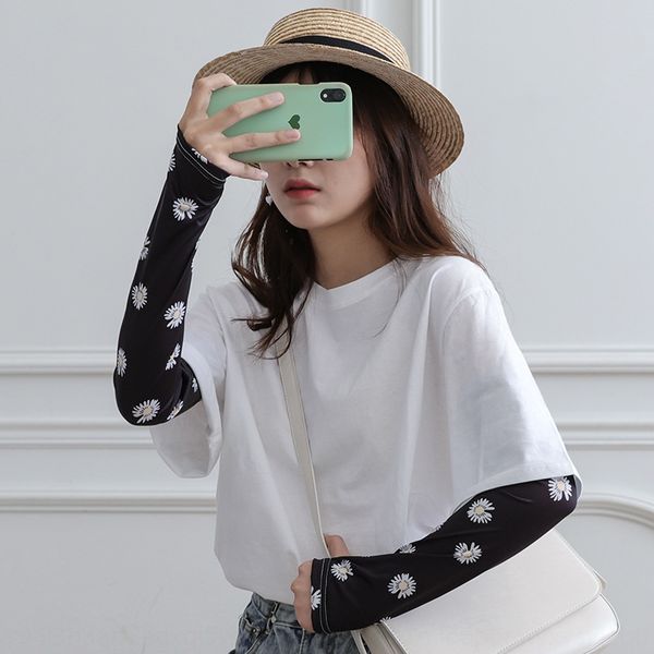 

cute internet celebrity ice driving outdoor sports cool printed ice sleeve outdoor sports driving sun protection breathable sleeve, Black