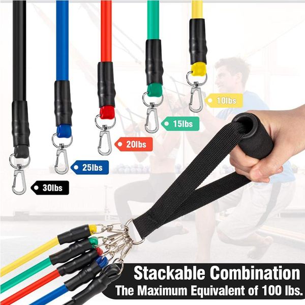 

12pcs resistance bands set expander yoga exercise fitness rubber tubes band stretch training home gyms workout elastic pull rope