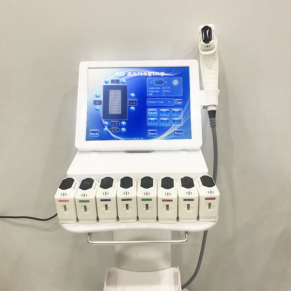 Professionelle 12 Linien HIFU 3D 4D Körper Abnehmen High Intensity Focused Ultraschall Hautverjüngung Facelift Maschine 8 Patronen