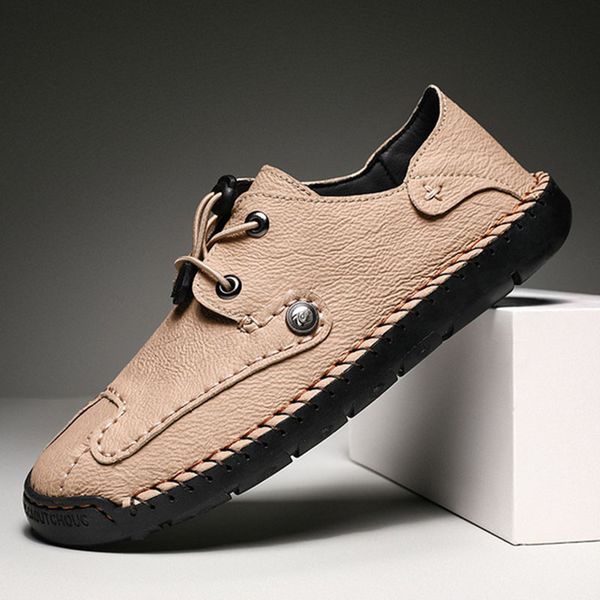 

2020 new men's leather casual shoes trend men's lightweight breathable wear-resistant sports shoes lazy loafers size 39-48, Black
