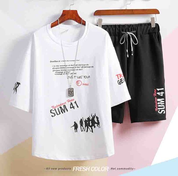 

Designer Men's Tracksuits 2020 Summer Fashion New Mens Letter Print Two-piece Suits Casual Men Breathable Suit Plus Size M-3XL