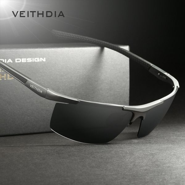 

veithdia магния и алюминий мужских солнцезащитных очков поляризованных покрытий зеркальных солнцезащитных очки óculos мужских очки аксессуар, White;black