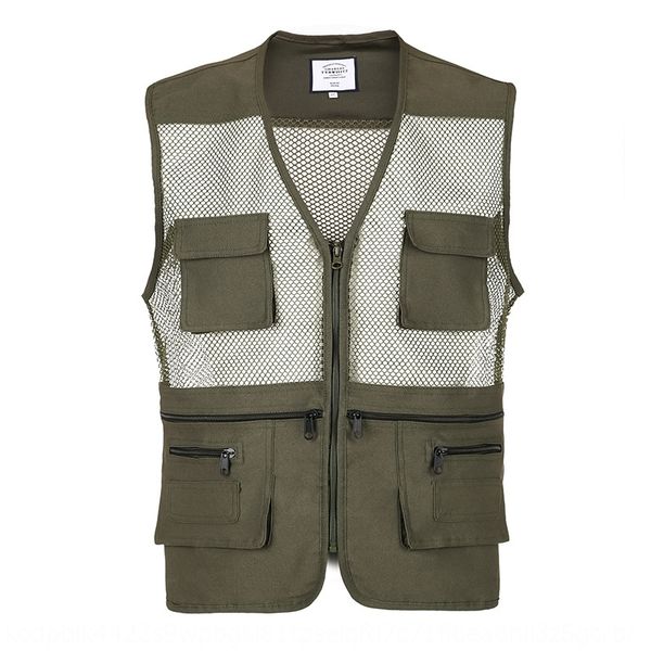 

male plus fat extra breathable pgraphy travel fishing multi-pocket thin printable vest vest waistcoat waistcoat, Black;white