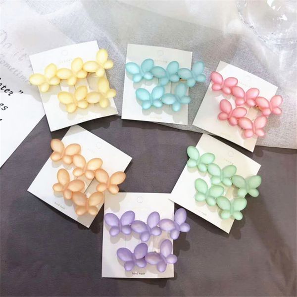 

hair accessories 10set/lot korea ins retro temperament wild cute butterfly clip resin acetic acid duckbill clips girls side hairpin, Slivery;white