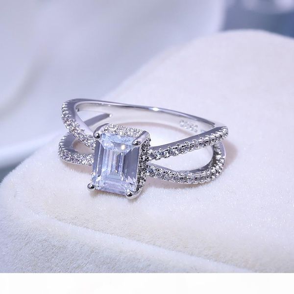 

роскошные обручальное saquare бриллиантовое кольцо посеребренная крест дизайн оптовая женская мода партия ювелирных изделий, Golden;silver