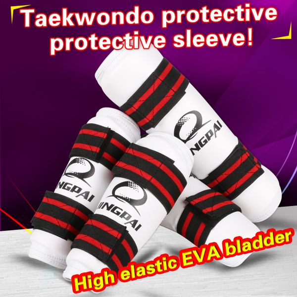 

4pcs taekwondo protector wtf caneleira shin guard taekwondo arm guard leg guards taekwondo-protector high boxing, Black;gray