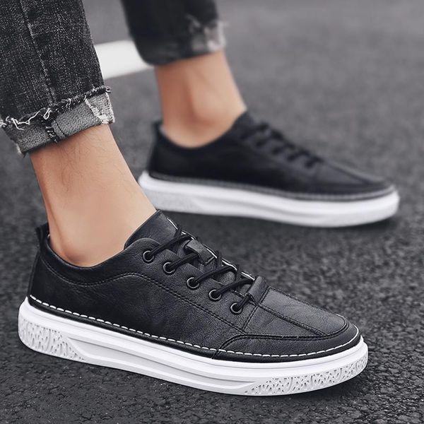 

han edition white shoe han edition vogue 100 men spring vogue shoe 2019 new summer recreational small white shoe cs04, Black