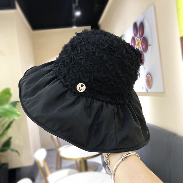 

m163v korean fisherman children's cotton yarn breathable mesh big edge net bucket bucket hat red m standard summer sunshade uv-proof ba, Blue;gray