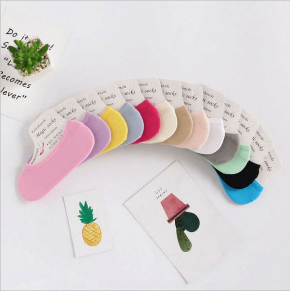 

10 pairs korean new candy color invisible women's magic women's boat boat socks magic socks socks, Pink;yellow
