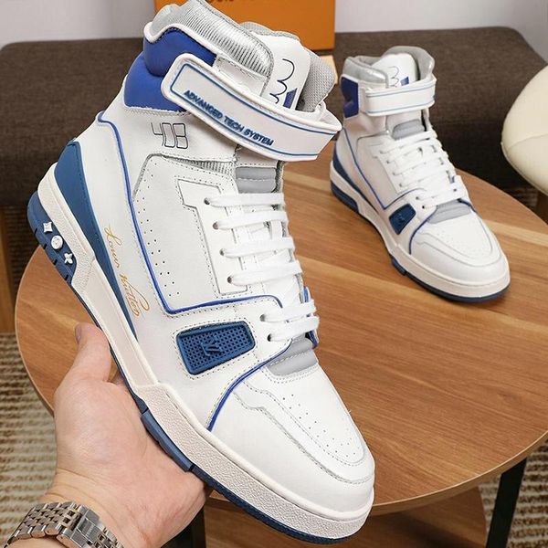 

leisure fashion men shoes luxury outdoor trainer sneaker mid -sports lace -up mens shoes casual luxury style ankle boots, Black