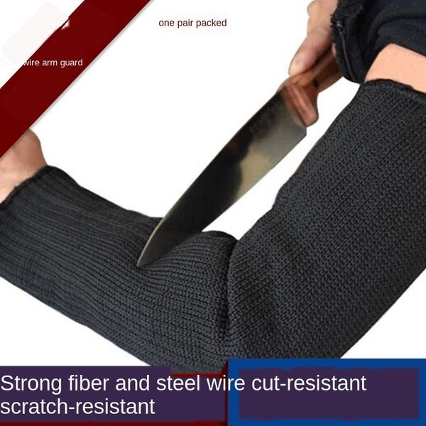 

pn46n black cutting-proof wrist sports bag steel arm guard metal wire reinforced steel wire five-level wrist guard high strength polyester m, Black;red