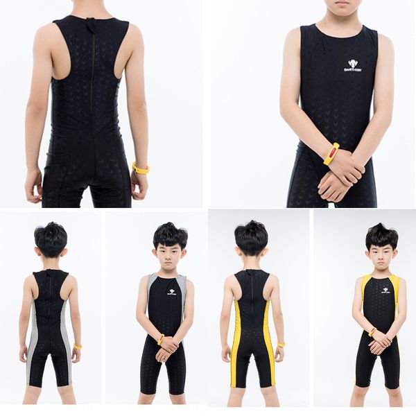 

hongxing baiya shark skin vest professional children's one-piece swimsuit boys and girls vest swimsuit one-piece boy, Black