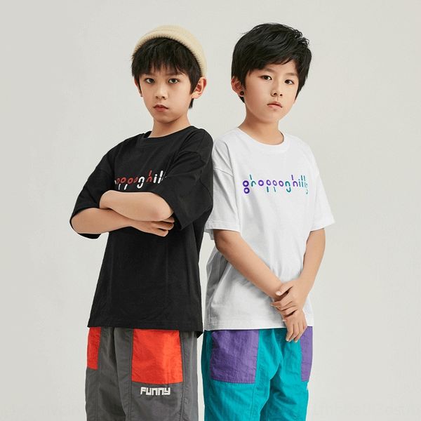 

le night kids simple boy pure cotton short-sleeved foreign flavor loose cuhk children half-t street t-shirt t-shirt fashion, Blue