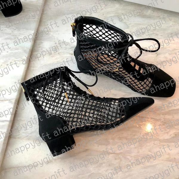 

women mteallic gold tone fishnet mesh suede calfskin naughtily-d pointed toes block heel ankle knee roman boots shoes, Black