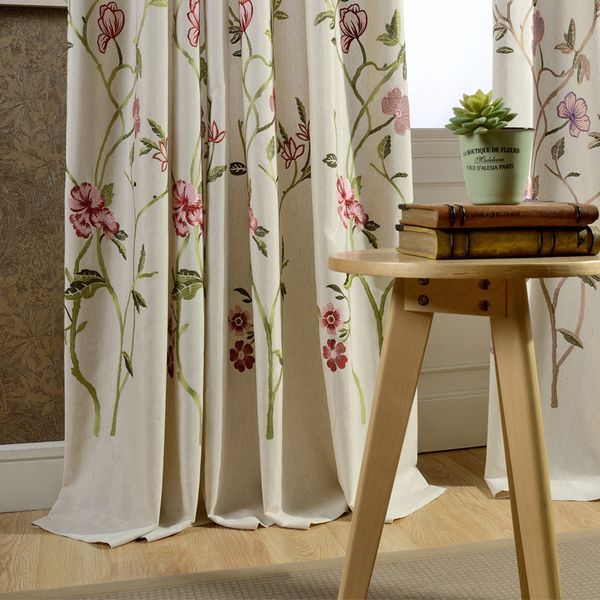 

curtains modern rural american style country cotton linen embroidered curtains for living room bedroom