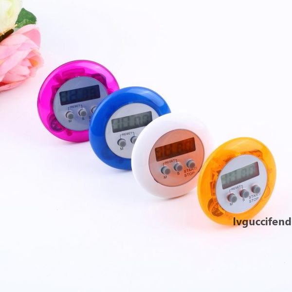 

5 colors digital kitchen timer mini cute count down tools round fashion home electronic countdown timer a06