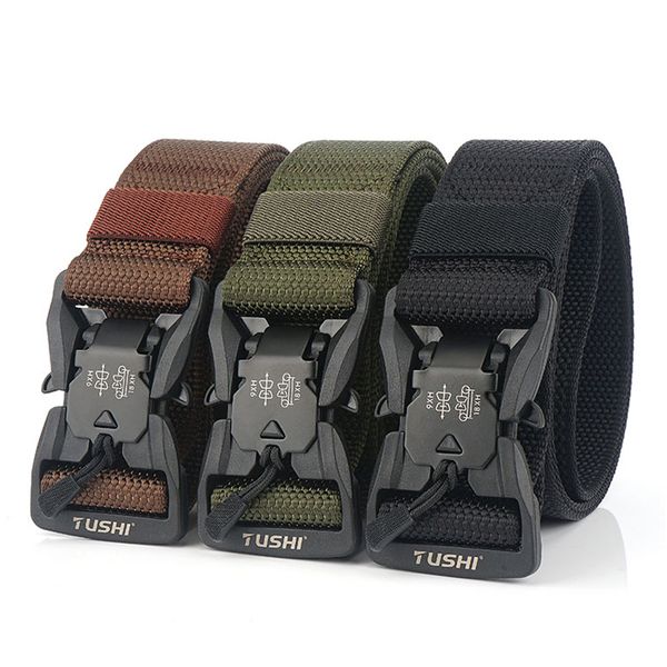 

army tactical belt mens new nylon men swat combat belts knock off emergency survival waist tactical gear dropshipping, Black;brown