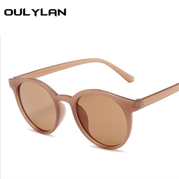 

oulylan round sunglasses women fashion retro brand sun glasses simple girls goggles ladies shade eyewear uv400, White;black