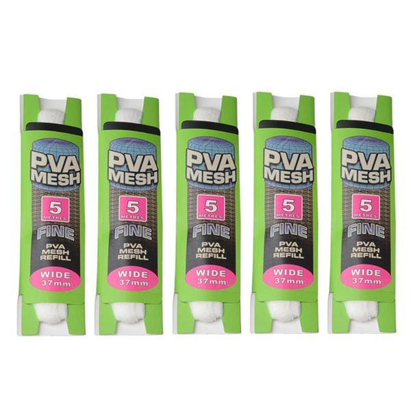 

5xpva carp fishing mesh bait net universal refill stocking bait bags 37mm 5m