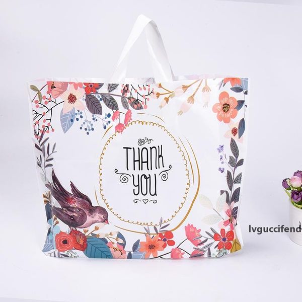 

3 sizes 300 pcs/lot customized large magpie wedding carrier bag for shopping good quality plastic bags wholesale