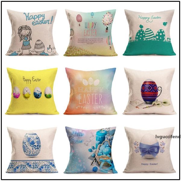 

easter cushion covers linen square throw pillow case simple decorative pillowslip easter fesitival home decor gifts 43*43cm wx9-1211