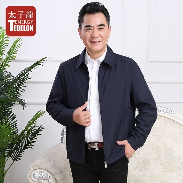 

taizilong папа среднего и пожилого возраста одежда отворот куртки осень тонкий вскользь куртка мужская мужская, Black;brown