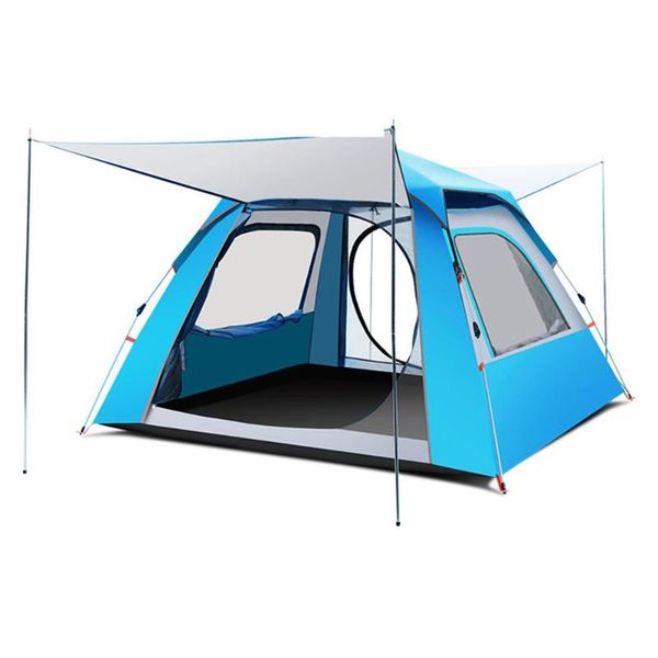 

tents and shelters automatic outdoor camping tent durable waterproof family large 3-4 person easy setup four sides mesh 240*240*155cm