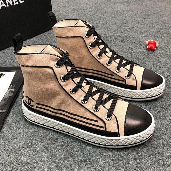 

womens shoes breathable autumn and winter casual luxury boots vintage high lace -up sports women shoes with origin box, Black