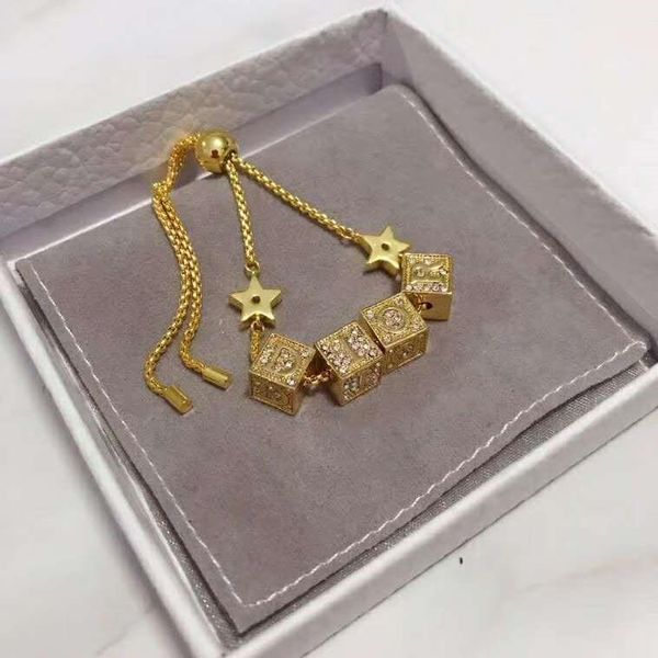 

new dice alphabet diamond fashion designer bracelet luxury designer jewelry women bracelet, Golden;silver