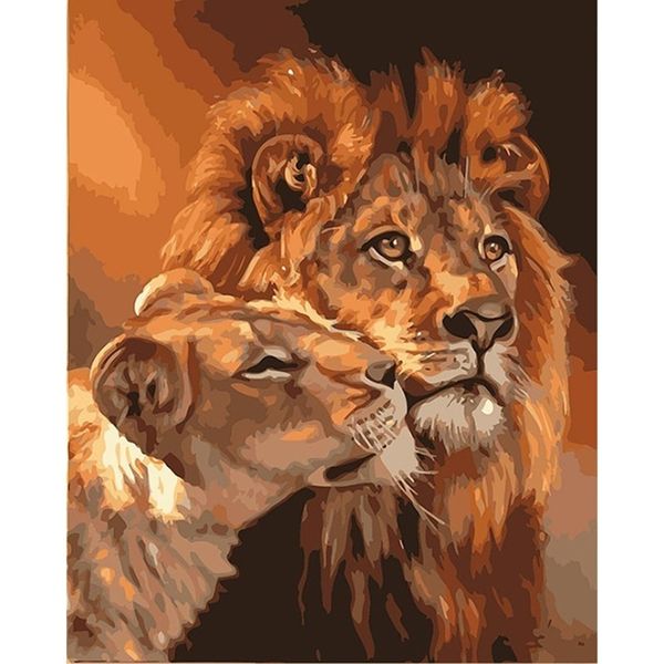

lions family animals oil painting modern wall art canvas posters abstract wall picture for living room unique gift artwork home decor