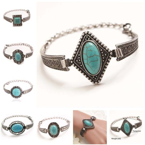 

dhl epacket nepal retro style turquoise imitation thai silver diamond retro bracelet djfb276 charm bracelets jewelry, Golden;silver